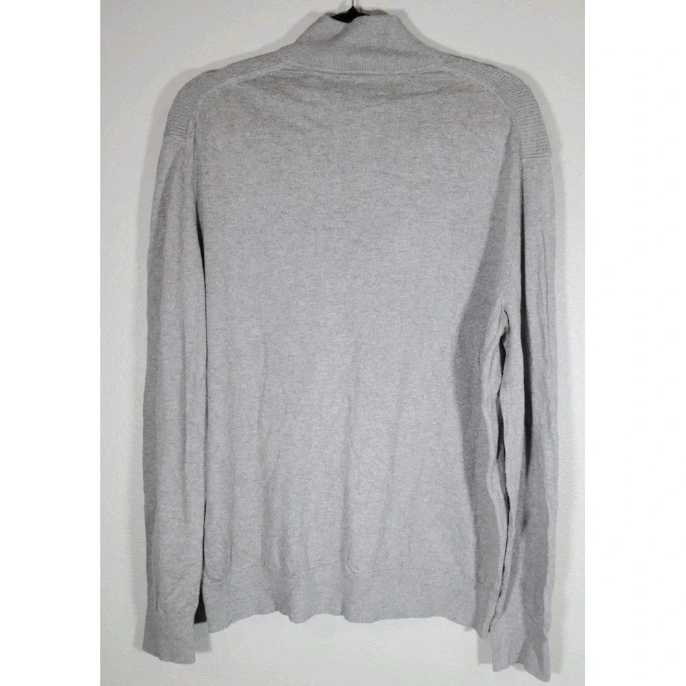 Banana‎ Republic Factory Premium Luxe Yarn Quarter Zip Sweater Gray Men's Large